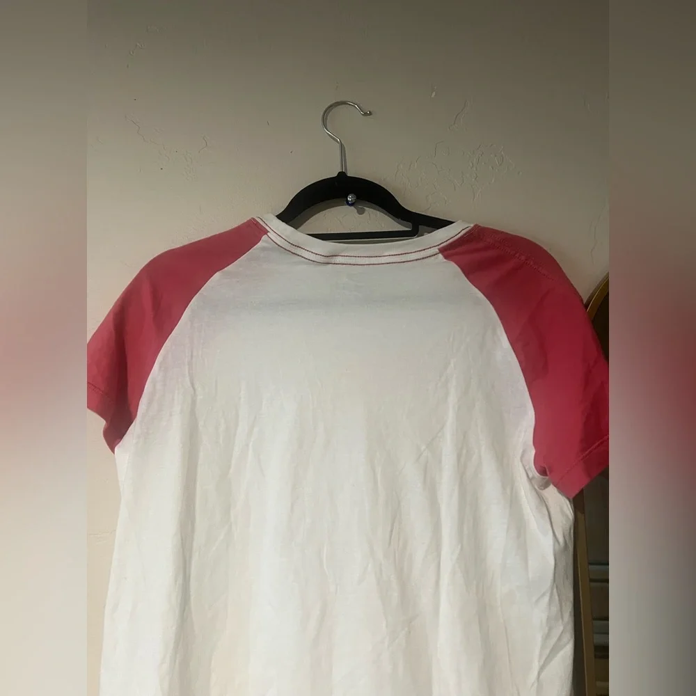 Nike Athletics T-Shirt White Body & Pink Raglan Sleeves  NWT Size L